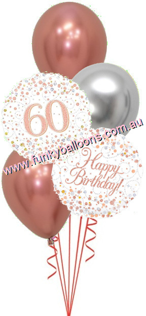 (image for) 60th Fizz Rose Gold Birthday Bouquet - Click Image to Close