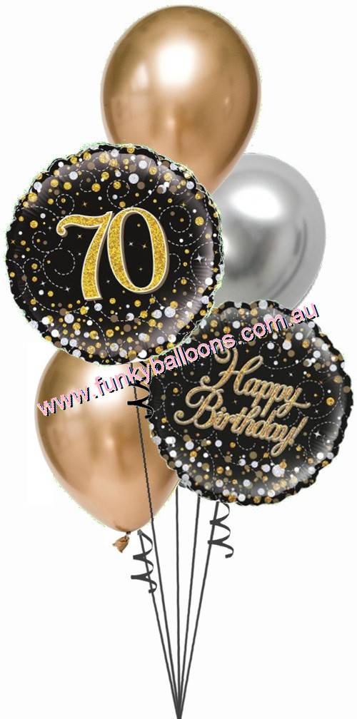 (image for) 70th Fizz Black + Gold Bouquet - Click Image to Close