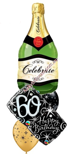 (image for) 60th Champagne Sparkles Birthday Bouquet - Click Image to Close