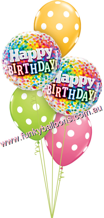 (image for) Happy Birthday Rainbow Confetti + Polka Dots Bouquet