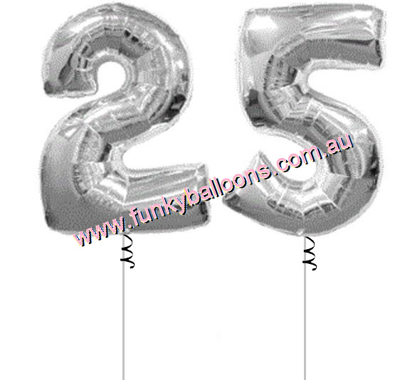 25 Megaloon Numbers (Silver) - Click Image to Close
