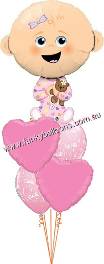 Cute Baby Girl Balloon Bouquet