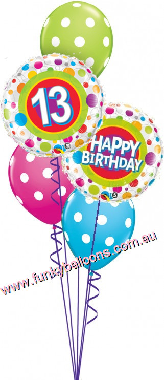 (image for) 13th Birthday Colourful Dots Bouquet