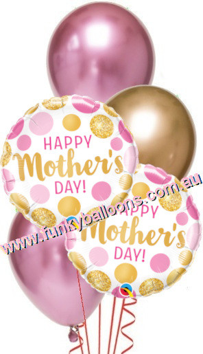 (image for) Gold + Pink Chrome Mothers Day Bouquet